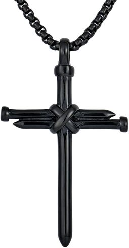 قلادة YL Cross Masonic من الفولاذ المقاوم للصدأ، للرجال 18 قيراط مطلية بالذهب على شكل صليب ديني قلادة مجوهرات مسيحية هدايا للنساء in Kuwait
