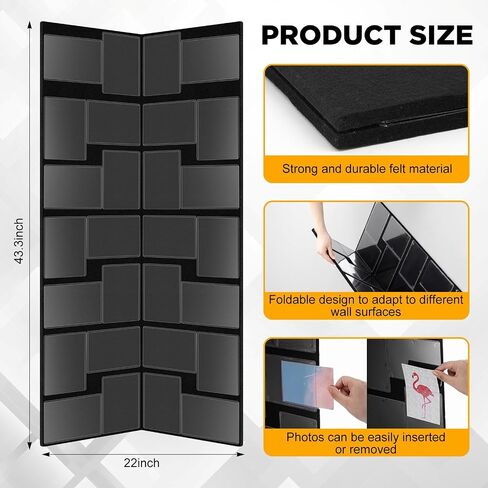 Qunclay Floor Standing Collage Picture Photo Frame Decorative 32 Openings 4 x 6 Inch Hinged Folding Partition Screen Style Picture Frame Black Felt Multiple Photo Display Board for Wall Corner in Saudi Arabia