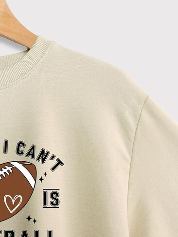 Sorry I Can't It Is Football Season Sweatshirt Women Football Game Day Long Sleeve Shirt Casual Graphic Pullover Tops in Saudi Arabia