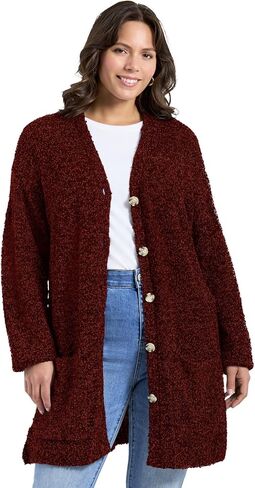 Avenue Women's Plus Size Amber Boucle Cardigan in Saudi Arabia