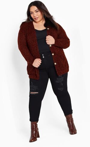 Avenue Women's Plus Size Amber Boucle Cardigan in Saudi Arabia