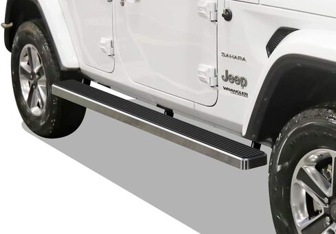 ألواح تشغيل APS 6in أسود غير لامع متوافق مع Jeep Wrangler JL 2018-2025 4 أبواب (تشمل 21-25 4xe) (يجب إزالة الجوانب الجانبية للمصنع أو القضبان الصخرية) الفولاذ المقاوم للصدأ (الخطوات الجانبية الجانبية). in Kuwait