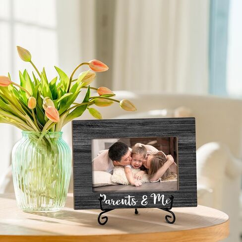 Grandchildren Picture Frame Family Picture Frame, Grandma And Grandpa Gifts Birthday Gifts for Grandparent, 4x6 Frame Wooden Picture Frame Tabletop Display Home Decor Picture Gifts -19 in Kuwait