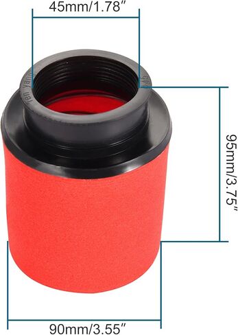 GOOFIT 45 مم/1.77 بوصة استبدال منظف فلتر الهواء ذو ​​الأداء المزدوج باللون الأحمر لـ 50cc 90cc 110cc 125cc 140cc 150cc 200cc 250cc GY6 دراجة نارية ATV سكوتر رباعية Go Kart Moped Pit Dirt Racing Bike in Saudi Arabia