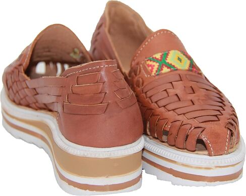 صندل Huarache ويدج من الجلد للنساء من Western Shops، صندل Huarache المكسيكي، صندل Huarache ذو منصة in Saudi Arabia