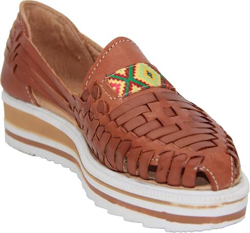 صندل Huarache ويدج من الجلد للنساء من Western Shops، صندل Huarache المكسيكي، صندل Huarache ذو منصة in Saudi Arabia