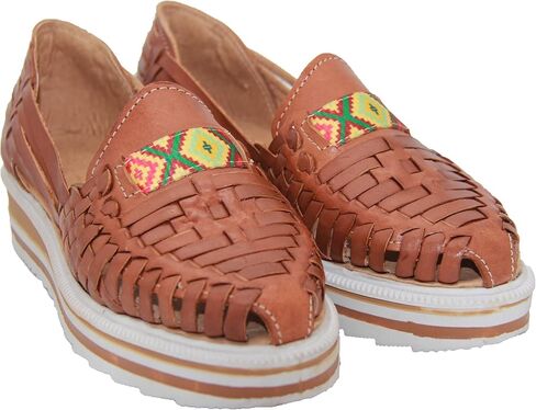 صندل Huarache ويدج من الجلد للنساء من Western Shops، صندل Huarache المكسيكي، صندل Huarache ذو منصة in Saudi Arabia