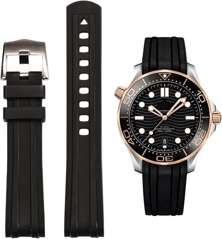 20mm Rubber Watch Band Compatible with Omega Seamaster 210 series Waterproof Pin buckle Replacement Strap Men Women Bracelet in Saudi Arabia