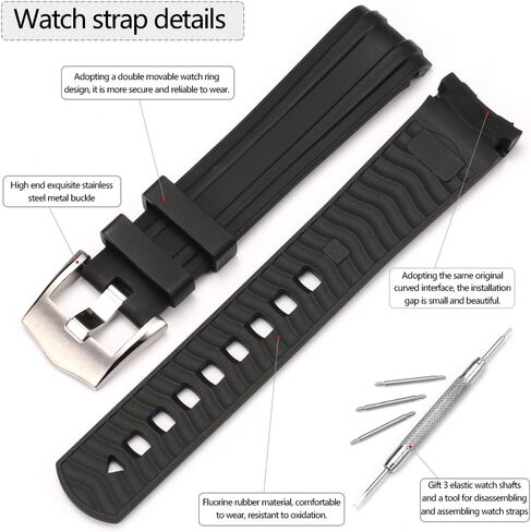 20mm Rubber Watch Band Compatible with Omega Seamaster 210 series Waterproof Pin buckle Replacement Strap Men Women Bracelet in Saudi Arabia
