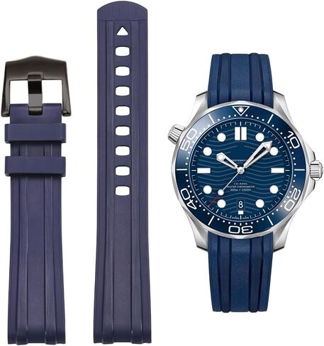 20mm Rubber Watch Band Compatible with Omega Seamaster 210 series Waterproof Pin buckle Replacement Strap Men Women Bracelet in Saudi Arabia