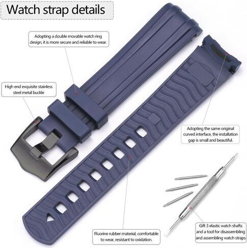 20mm Rubber Watch Band Compatible with Omega Seamaster 210 series Waterproof Pin buckle Replacement Strap Men Women Bracelet in Saudi Arabia