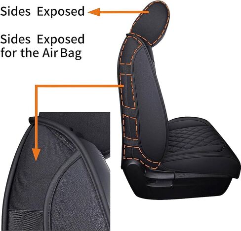 SecosAutoparts Full Set Car Seat Covers Custom Compatible with Toyota Tundra 2008-2021 Front & Rear Seat Cover Protector Cushion with Faux Leather Waterproof(Black, Full Set) in Saudi Arabia