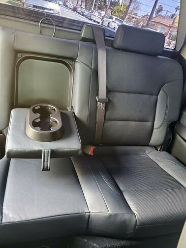 أغطية مقاعد KUAFU الملمس مجموعة كاملة متوافقة مع 2014 2015 2016 2017 2018 Silverado Crew Cab LT Pick-up 4-Door جلد صناعي أسود in Saudi Arabia