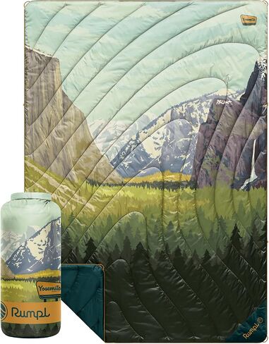 Rumpl Original Puffy Blanket - Warm Puffy Camping Blanket, 100% Recycled Polyester Insulation, Lightweight, Packable, Water-Resistant, Outdoor Puffer Blanket, 52"x75", Yosemite in Kuwait