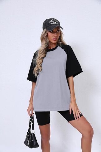 Oversized Short Sleeve T Shirts for Women Summer Workout Casual Tops Loose Fit Cute Basic Tees in Kuwait