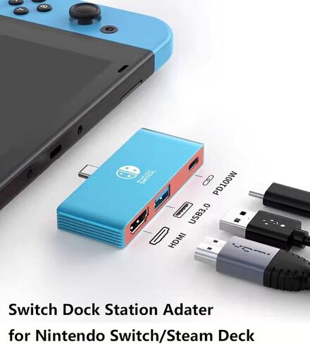 Switch Docking Station for Nintendo Switch, 100W Fast Charging Dock Station, 4K@60Hz USB C to HDMI Adapter for Steam Deck/MacBook/Laptop, TV Adapter Compatible with Nintendo in Kuwait