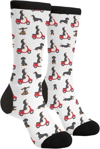 MOLIAN Dachshund Dogs Socks for Men Women Novelty Crew Socks Funny Crazy Stockings Gifts in Saudi Arabia