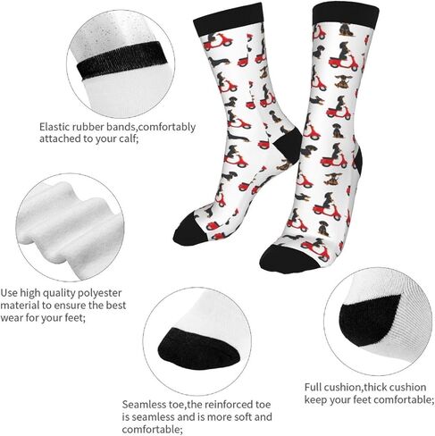 MOLIAN Dachshund Dogs Socks for Men Women Novelty Crew Socks Funny Crazy Stockings Gifts in Saudi Arabia