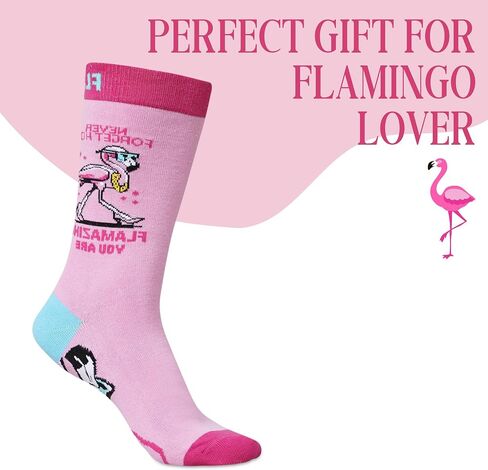 هدايا InnoBeta Flamingo للجوارب النسائية، جوارب دائرية مقاس واحد لمحبي فلامنغو النساء في عيد الميلاد - أنا فلامنغو in Saudi Arabia