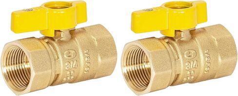 صمام كروي غاز مستقيم FIP مقاس 1 بوصة من Eastman مع مقبض 1/4 دورة، تركيبات سباكة نحاسية، 60013 in Kuwait