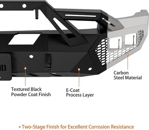 Hooke Road Earthshaker Front Bumper for 2014 2015 Chevy Chevrolet Silverado 1500 Pickup Truck, Offroad Bumper with Winch Plate Bull Bar D-ring Mount Sensor Holes in Saudi Arabia