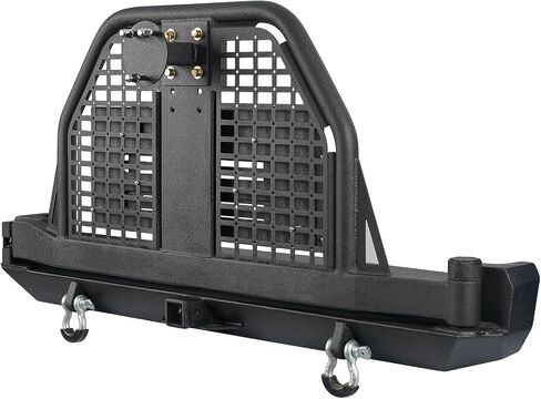 Hooke Road Rear Bumper with Swing Out Tire Carrier for 1984-2001 Jeep Cherokee XJ, Rock Crawler Back Bumper with Foldable Table Hitch Receiver D-rings in Saudi Arabia