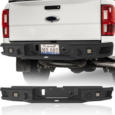 Hooke Road Ranger Heavy Duty Steel Rear Bumper w/D-ring Mounts for Ford Ranger 2019 2020 2021 2022 2023 Work w/Backup Sensors in Saudi Arabia