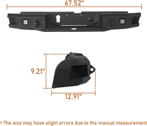 Hooke Road Ranger Heavy Duty Steel Rear Bumper w/D-ring Mounts for Ford Ranger 2019 2020 2021 2022 2023 Work w/Backup Sensors in Saudi Arabia