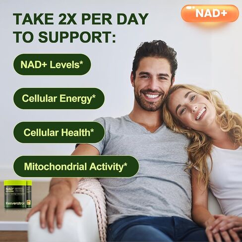 NMNH Supplement Alternative, NAD Nicotinamide Riboside Resveratrol, Liposomal NAD + Resveratrol, 30-Day Supply – High Purity NAD Supplement for Energy & Healthy Aging – 60 Capsules in Saudi Arabia