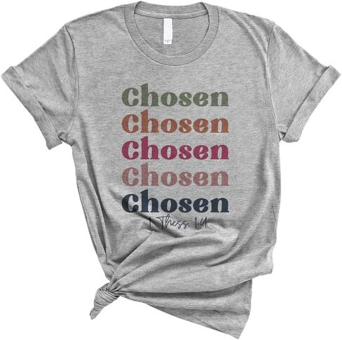 TeesAndTankYou Chosen thessalonians 1:4 Bible Verse Shirt Unisex in Saudi Arabia