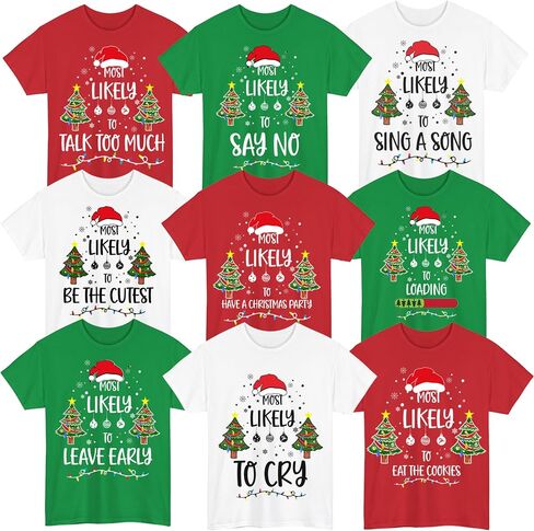 Most Likely to Christmas Shirts, Funny Family Matching Shirt, Group Cousin Idea, Xmas Group Shirt in Saudi Arabia