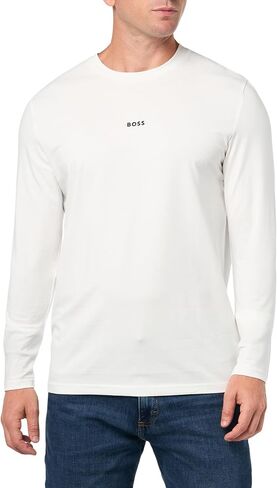 BOSS Men's Small Chest Logo Regular Fit Long Sleeve Cotton Shirt in Saudi Arabia
