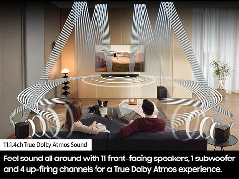Samsung HW-LS60D صورة الموسيقى إطار SMART Dual Dual Speaker Dolby Atmos W/Q-Symphony (2024) مع حزمة حماية 2X 4K HDMI و DECO CPS الحصرية 26 شهرًا (Beach-CPS-26500) in Kuwait