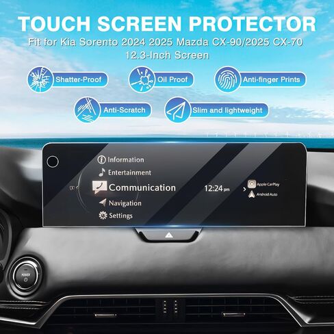 Karltys 2PCS Screen Protector for 2022-2025 Toyota Tundra and 2023 2024 2025 Sequoia 14-Inch Touchscreen, Navigation Protective Film HD Anti Glare Tempered Glass for 2025 Tundra Accessories in Saudi Arabia