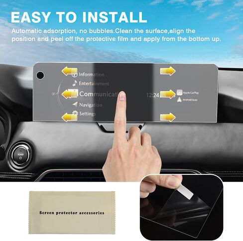 Karltys 2PCS Screen Protector for 2022-2025 Toyota Tundra and 2023 2024 2025 Sequoia 14-Inch Touchscreen, Navigation Protective Film HD Anti Glare Tempered Glass for 2025 Tundra Accessories in Saudi Arabia
