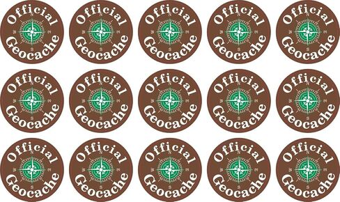 StickerTalk Brown Official Geocache Vinyl Stickers, 1 inch by 1 inch in Saudi Arabia