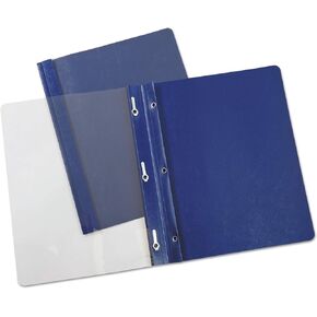 Universal 56116 Paper Report Cover, Tang Clip, Letter, 1/2" Capacity, Clear/Black (Box of 25)