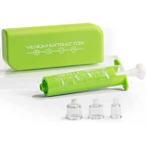 أداة شفط لتخفيف اللدغات، مضخة شفط مستخرج السم، مجموعة لدغات الثعبان، مجموعات النجاة، إسعافات أولية للعض واللسع لإزالة السموم للمشي لمسافات طويلة وحقائب الظهر والتخييم، خالية من المواد الكيميائية (أخضر) in Kuwait