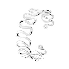 Women's Silver Cuff Bangle | Handmade 925 Sterling Silver Plain Plosihed Bangle Bracelet for Women Girls