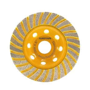 Diamond Grinding Cup Wheel - 4.5"/115mm Turbo Row Angle Grinder Cup Wheel for Cutting,Grinding,Smoothing,Shaping Concrete,Marble,Granite,Masonry,Brick 7/8"-5/8" Arbor