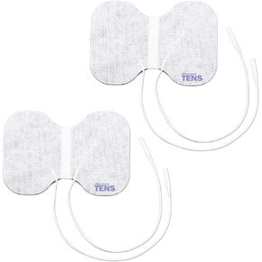 TENS Electrodes, 2 Premium Quality 4 inch x 6 inch Hourglass Self Adhesive Electrodes for TENS Units, Wired Butterfly TENS Unit Electrodes, Discount TENS Brand