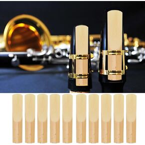 Tenor Saxophone Reeds 10PCs Tenor Sax Accessories With Plastic Protective Cover Woodwind Musical Instrument Accessories for Beginners Educators Students
