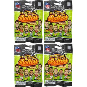 Teenymates Party Animal Big Shot Ballers 2022-23 NFL Series 3 Figures Blind Bags Gift Set Party Bundle - 4 Pack