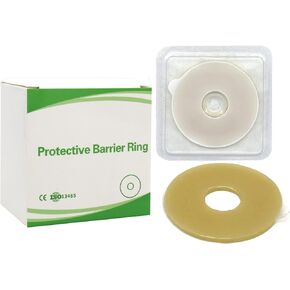 Elastic Moldable Ostomy Barrier Rings- Outer Diameter 2" (48mm) 4mm Thickness -Ostomy Supplies Non-Leaking Seal for Stoma, Sting-Free Hydrocolloid Skin Barrier Extender Ring for Colostomy Bags, 10PCS