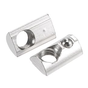 uxcell M6 T Slot Nuts Roll in Spring T-nut with Ball Carbon Steel for 3030 Series Aluminum Extrusion Profile Rail with 8mm Slot 50Pcs