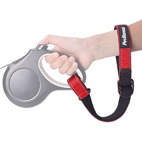 PetBonus Short Dog Leash, Safety Wrist Strap for Retractable Dog Leash, Reflective Design and Adjustable Soft Padded Handle, Extra Layer Security for Pet Stroller (Black)
