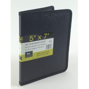Filexec Products Art Presentation Book, 5"x7", 24Page/48 Views, Pack of 2 (50489-93530), Black