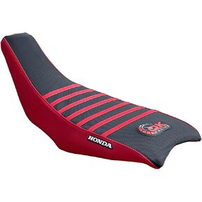 Seat Cover - Compatible Fit for Honda TRX 250EX TRX 250 EX Seat Cover 2006-2024 Black/Red Ribs Quad