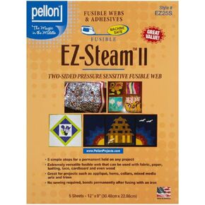 Pellon EZ Steam II 12"X9" Sheets 5/PKG-White