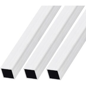 Square Aluminum Tube (20mm x 20mm x 0.8mm x 300mm) 3Pcs, 6063 Aluminum Tubing - for Home Furnishing, Machinery